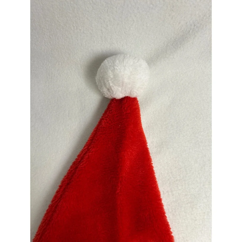 Christmas Holiday Enchanted Forest Unisex OS Red White Plush Faux Fur Santa Hat